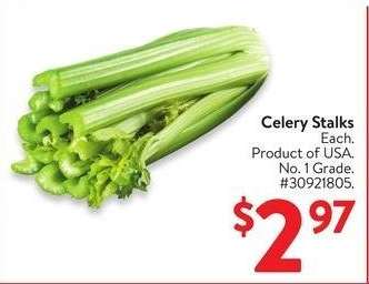 Celery Stalks - Each. Product of USA. No. 1 Grade.
#30921805