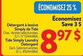 Tide Simply Laundry Detergent - Each. Selected varieties
3.1 L 

50444867