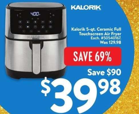 Kalorik 5-qt. Ceramic Full Touchscreen Air Fryer - Each. #50540167