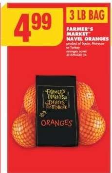 FARMER'S MARKET™ NAVEL ORANGES, 3 LB BAG - product of Spain, Morocco or Turkey

oranges navel