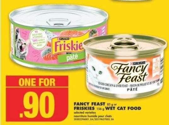 FANCY FEAST 85 g or FRISKIES 156 g WET CAT FOOD - selected varieties 

nourriture humide pour chats