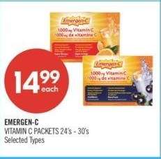 EMERGEN-C VITAMIN C PACKETS 24's - 30's - Selected Types