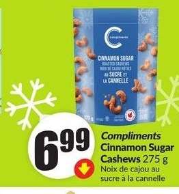 Compliments Cinnamon Sugar Cashews 275 g