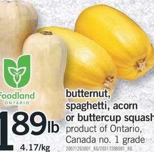 butternut, spaghetti, acorn or buttercup squash