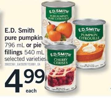 E.D. Smith pure pumpkin or pie fillings