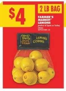 FARMER'S MARKET™ LEMONS, 2 LB BAG - Product of Spain or Turkey citrons