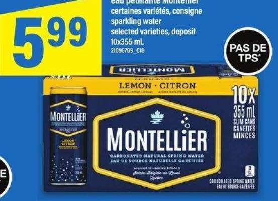 EAU PÉTILLANTE MONTELLIER | SPARKLING WATER, 10-X355 mL - certaines variétés, consigne

selected varieties, deposit