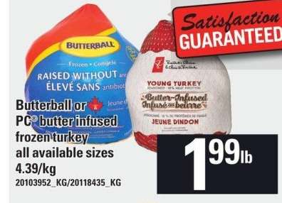 Butterball or PC butter-infused frozen turkey