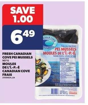 FRESH CANADIAN COVE PEI MUSSELS