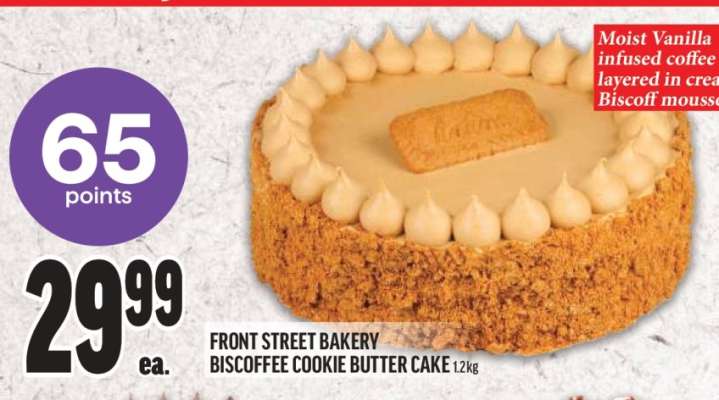 FRONT STREET BAKERY BISCOFFEE COOKIE BUTTER CAKE