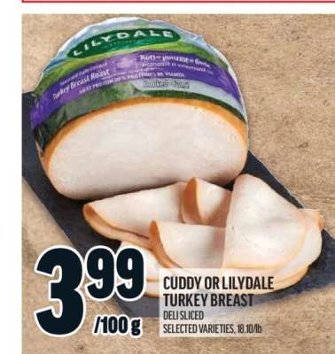 Cuddy or Lilydale Turkey Breast