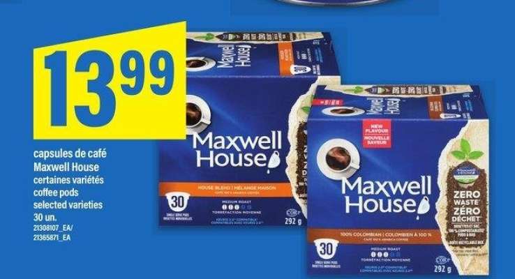 CAPSULES DE CAFÉ MAXWELL HOUSE | 30 UN COFFEE PODS - certaines variétés


selected varieties
30 un.