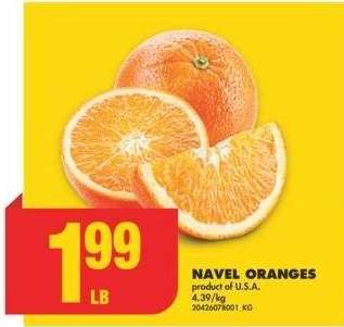 NAVEL ORANGES - product of U.S A. 4.39/kg