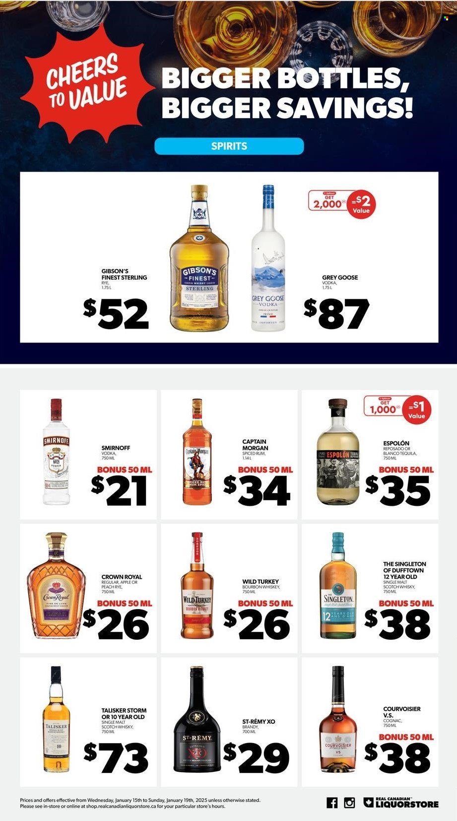 Real Canadian Liquorstore flyer - January 15, 2025 - January 19, 2025. Page 1