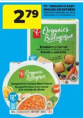 PC Organics Baby Snacks or Entrées