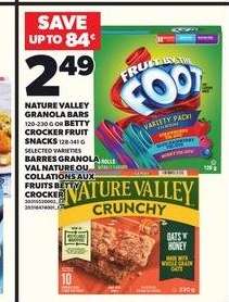 Nature Valley Granola Bars or Betty Crocker Fruit Snacks