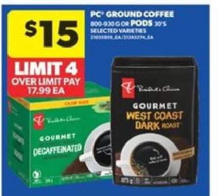 PC Ground Coffee or Pods