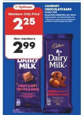 CADBURY CHOCOLATE BARS