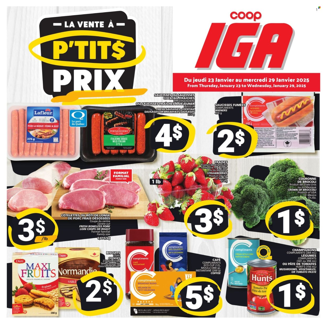 IGA flyer - January 23, 2025 - January 29, 2025. Page 1