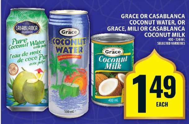 Grace or Casablanca Coconut Water or Milk