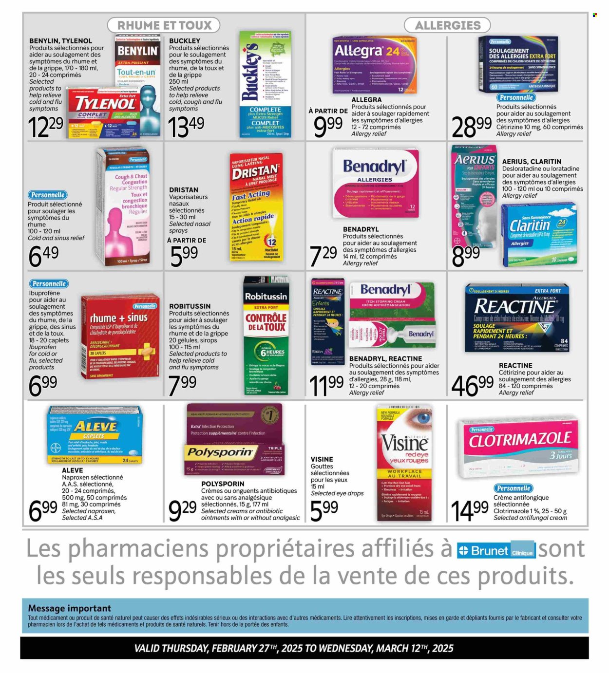 Brunet Clinique flyer - February 27, 2025 - March 12, 2025. Page 1