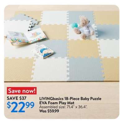 LIVINGbasics 18-Piece Baby Puzzle EVA Foam Play Mat