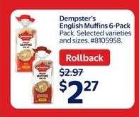 Dempster's English Muffins 6-Pack