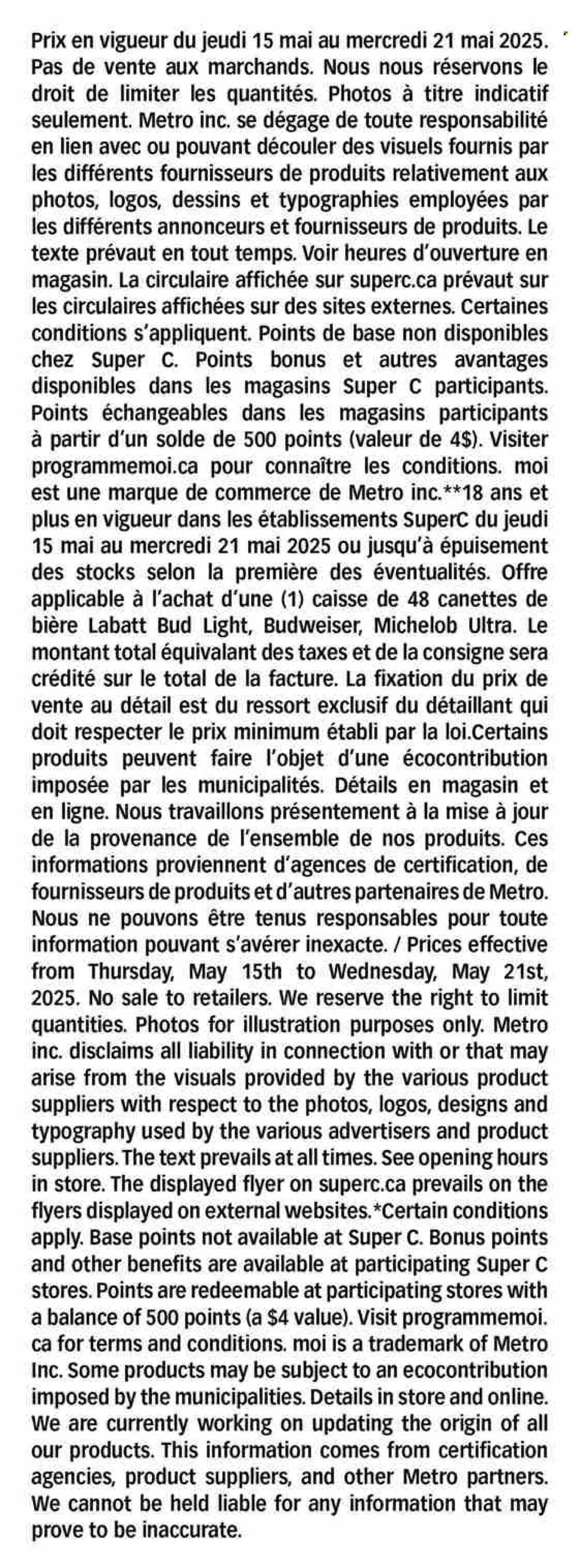 Super C flyer - May 15, 2025 - May 21, 2025. Page 1