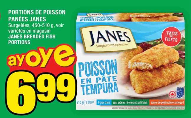 PORTIONS DE POISSON PANÉES JANES