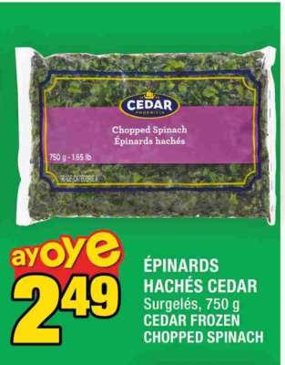 ÉPINARDS HACHÉS CEDAR