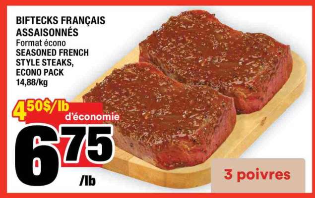 Biftecks Français Assaisonnés