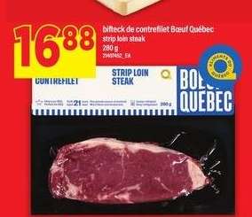 Bifteck de contre-filet Boeuf Québec