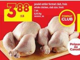 Poulet entier format club