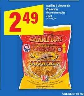 nouilles à chow mein Champion