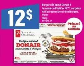 burgers de boeuf Donair à la manière d'Halifax PC