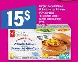 burgers de saumon de l'Atlantique Les Fabuleux PC