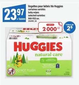 Huggies lingettes pour bébés 16x