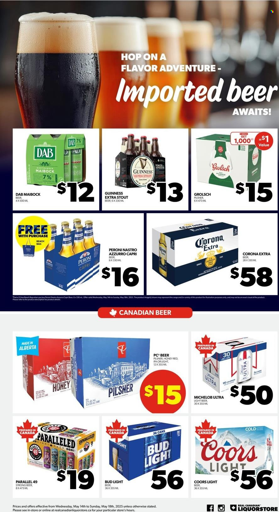 Real Canadian Liquorstore flyer - May 14, 2025 - May 18, 2025. Page 1