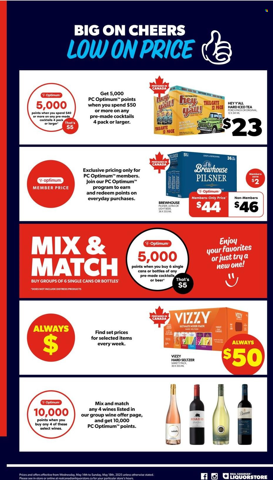 Real Canadian Liquorstore flyer - May 14, 2025 - May 18, 2025. Page 1