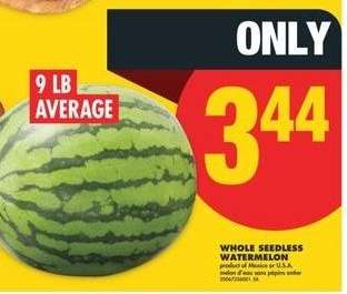 WHOLE SEEDLESS WATERMELON