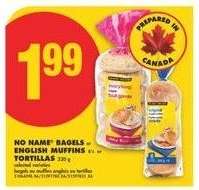 NO NAME Bagels, English Muffins, Tortillas