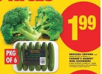 BROCCOLI CROWNS / FARMER'S MARKET MINI CUCUMBERS