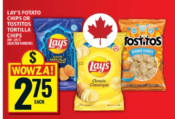 LAY'S Potato Chips or Tostitos Tortilla Chips