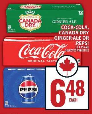 Coca-Cola, Canada Dry Ginger Ale or Pepsi