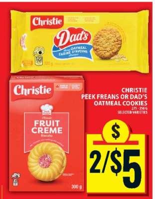 CHRISTIE PEEK FREANS OR DAD’S OATMEAL COOKIES