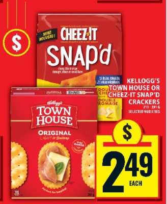 KELLOGG’S TOWN HOUSE OR CHEEZ-IT SNAP’D CRACKERS