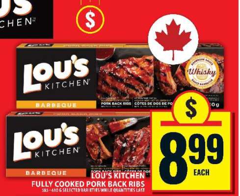 Lou's Kitchen Fully Cooked Pork Back Ribs