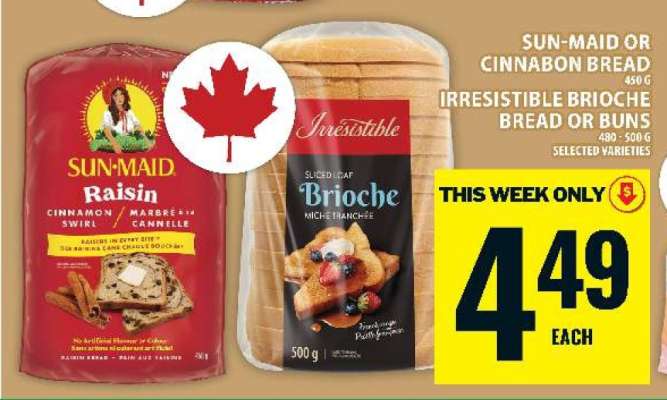 Sun-Maid or Cinnamon Bread / Irresistible Brioche Bread or Buns