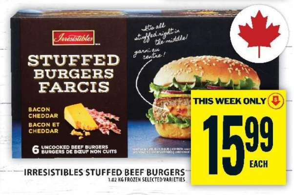 IRRESISTIBLES STUFFED BEEF BURGERS