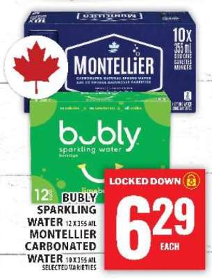 Bubly Sparkling Water & Montellier Carbonated Water